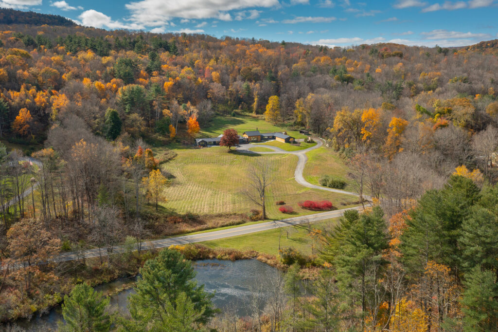 Autumn real estate drone photo