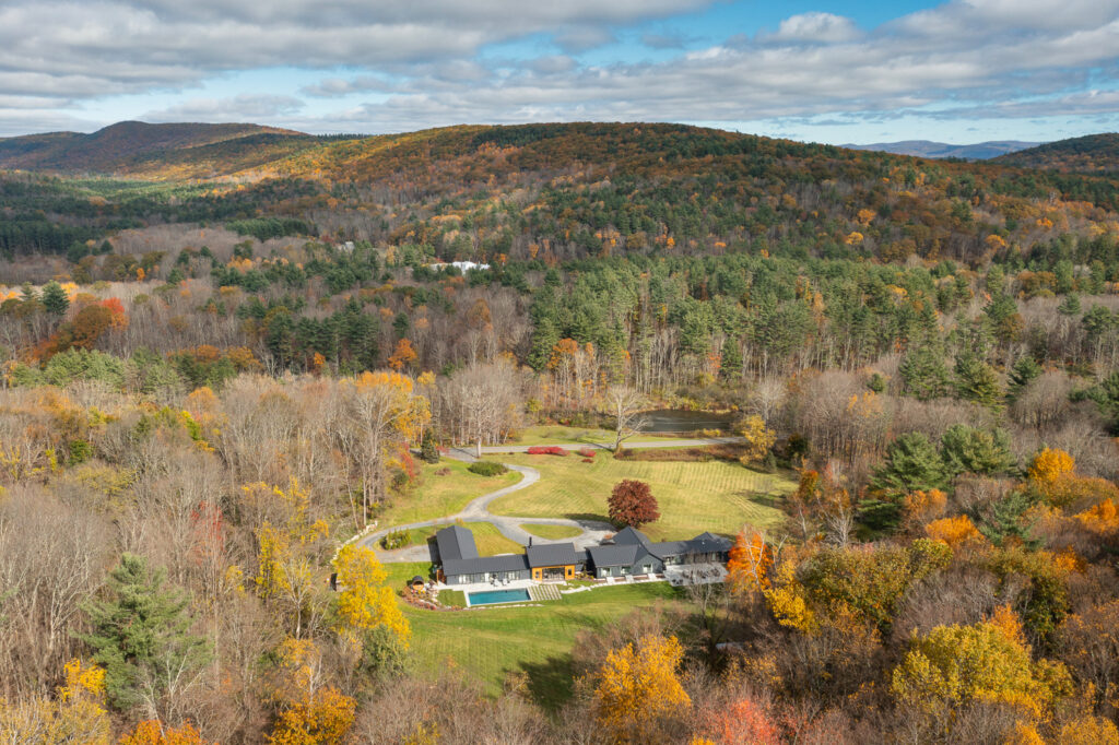 Autumn real estate drone photo